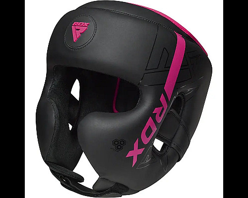 Шолом боксерський RDX F6 KARA Matte розмір S, чорно-рожевий