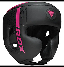 Шолом боксерський RDX F6 KARA Matte розмір S, чорно-рожевий