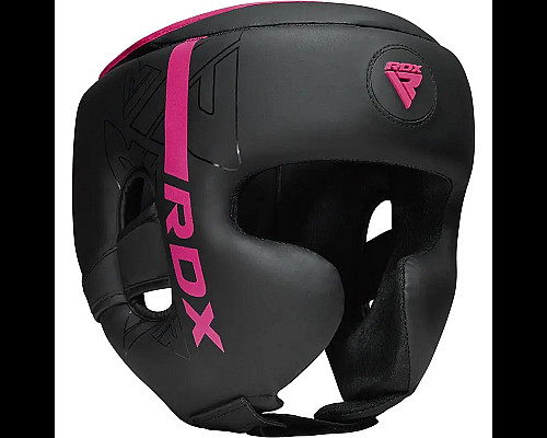 Шолом боксерський RDX F6 KARA Matte розмір S, чорно-рожевий