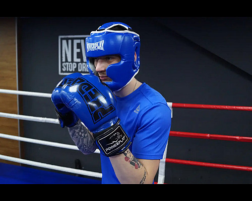 Шолом боксерський закритий PowerPlay 3100 PU розмір XS, синій