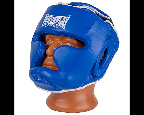 Шолом боксерський закритий PowerPlay 3100 PU розмір XS, синій