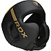 Шолом боксерський RDX F6 KARA Matte розмір S, чорно-золотистий