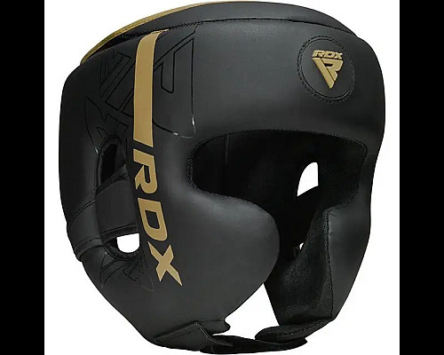 Шолом боксерський RDX F6 KARA Matte розмір S, чорно-золотистий