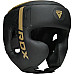 Шолом боксерський RDX F6 KARA Matte розмір S, чорно-золотистий