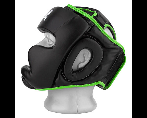 Шолом боксерський закритий PowerPlay 3100 PU розмір XS, чорно-зелений