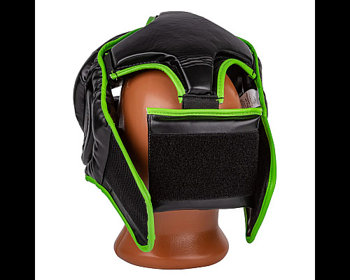 Шолом боксерський закритий PowerPlay 3100 PU розмір XS, чорно-зелений