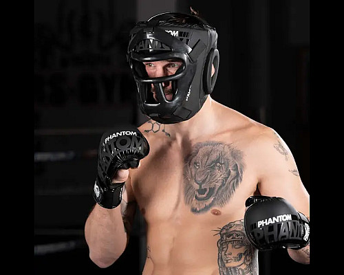 Шолом боксерський з капою Phantom APEX Cage Black
