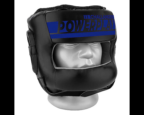 Шолом боксерський закритий PowerPlay 3067 Challanger розмір M, темно-синій