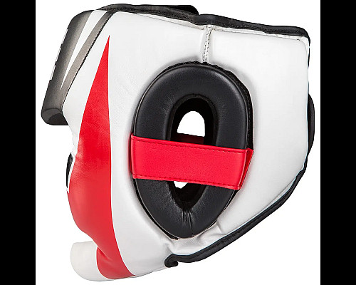 Шолом боксерський закритий з капоюTITLE MMA Command розмір L, біло-червоний