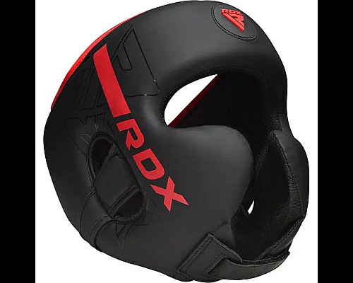 Шолом боксерський з капою RDX F6 KARA Matte розмір L, чорно-червоний