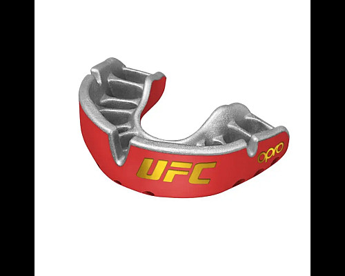 Капа боксерська дитяча OPRO Gold UFC до 10 років червоно-срібляста