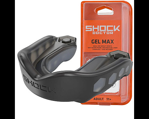 Капа боксерська доросла Shock Doctor Gel Max від 11 років чорна