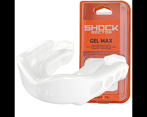 Капа боксерська доросла Shock Doctor Gel Max від 11 років біла