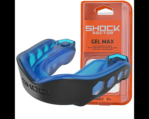 Капа боксерська доросла Shock Doctor Gel Max від 11 років чорно-синя