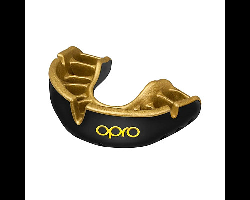 Капа боксерська дитяча OPRO Gold до 10 років чорно-золотиста