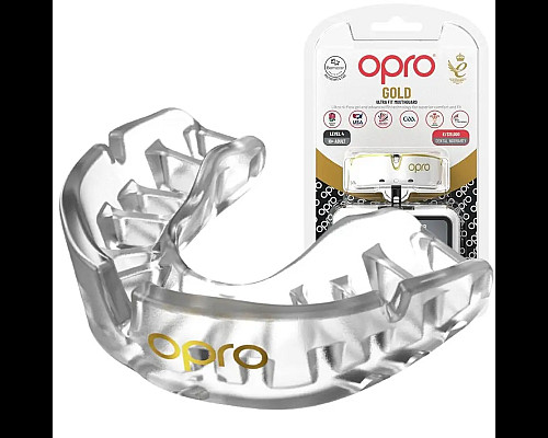 Капа боксерська дитяча OPRO Gold до 10 років прозора