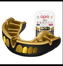 Капа боксерська доросла OPRO Gold Grillz від 11 років чорно-золотиста