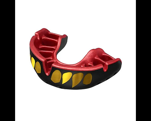 Капа боксерська доросла OPRO Gold JAWS від 11 років чорно-червона