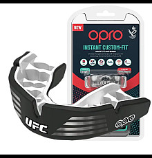 Капа боксерська доросла OPRO Instant Custom-Fit UFC від 11 років чорно-срібляста