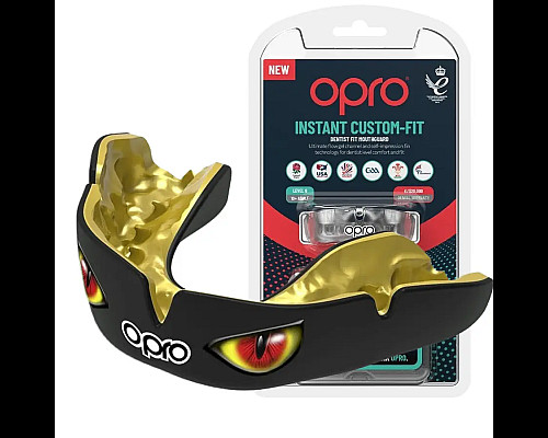 Капа боксерська доросла OPRO Instant Eyes від 11 років чорно-червона