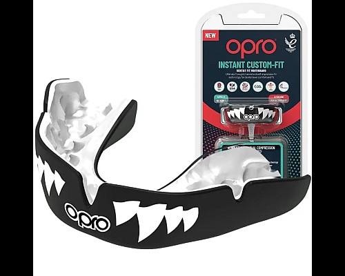 Капа боксерська доросла OPRO Instant JAWS від 11 років чорна