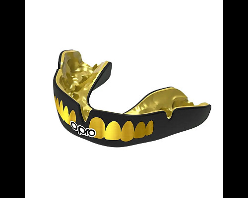 Капа боксерська доросла OPRO Instant TEETH від 11 років чорно-золотиста