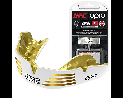 Капа боксерська доросла OPRO Instant UFC Strike від 11 років золотиста