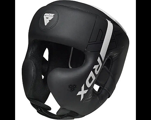 Шолом боксерський з капою RDX F6 KARA Matte розмір M, чорно-білий