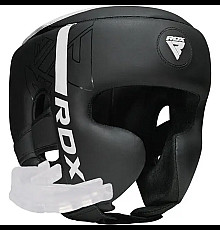 Шолом боксерський з капою RDX F6 KARA Matte розмір M, чорно-білий