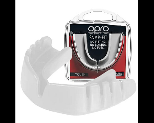 Капа боксерська доросла OPRO Snap-Fit від 11 років біла