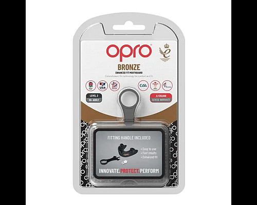 Капа боксерська доросла OPRO Bronze від 10 років біла