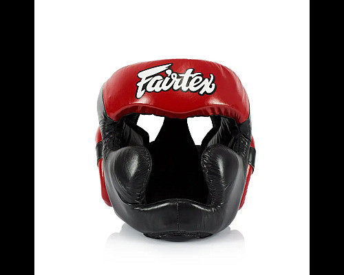 Шолом боксерський закритий Fairtex HG13 розмір XL, чорно-червоний