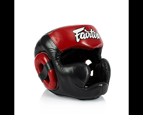 Шолом боксерський закритий Fairtex HG13 розмір XL, чорно-червоний