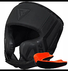 Шолом боксерський з капою RDX T15 Noir Cheek Protector розмір XL, чорний
