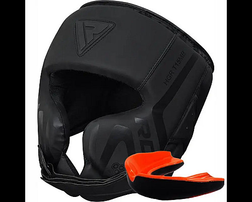 Шолом боксерський з капою RDX T15 Noir Cheek Protector розмір XL, чорний