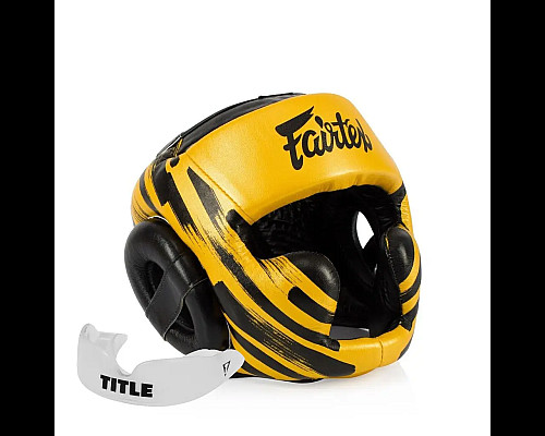 Шолом боксерський закритий Fairtex HG16 розмір XL, жовтий