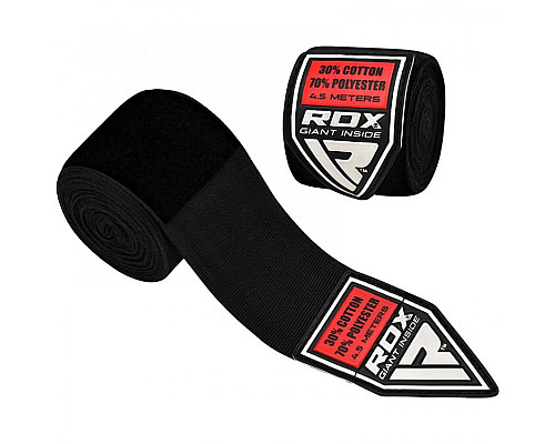 Бинти для боксу RDX 10401 Fibra 4.5 м, чорні