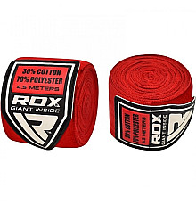 Бинти для боксу RDX 10405 Fibra 4.5 м, червоні