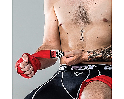 Бинти для боксу RDX 10405 Fibra 4.5 м, червоні