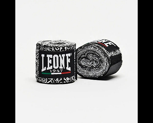 Бинти для боксу Leone AB705 3,5 м, чорно-білі
