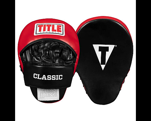 Лапи боксерські TITLE Classic Charge чорно-червоні