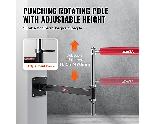 Настінний боксерський гриф VEVOR, чорно-червоний