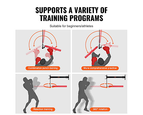 Настінний боксерський гриф VEVOR, чорно-червоний