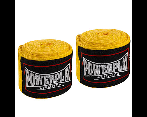 Бинти для боксу PowerPlay 3046 NYLON 4 м, жовті