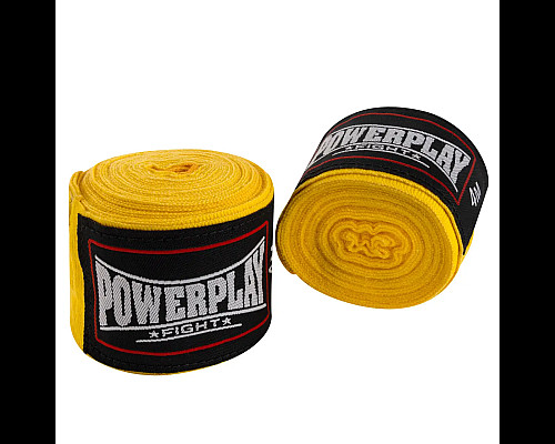 Бинти для боксу PowerPlay 3046 NYLON 4 м, жовті