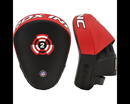Лапи боксерські RDX T1 Curved червоно-чорні