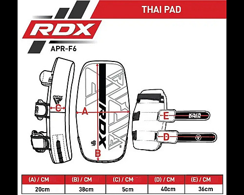 Пад для тайського боксу RDX ARM PAD F6 MATTE чорний