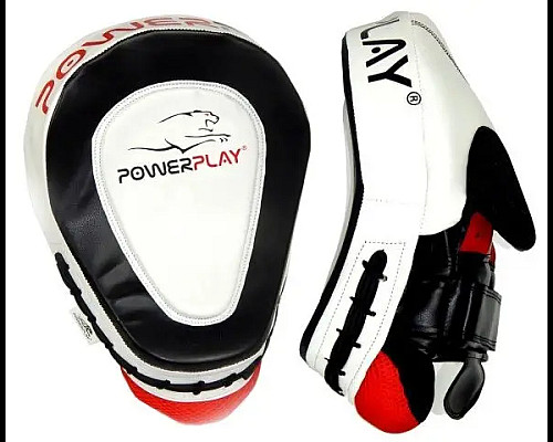 Лапи боксерські PowerPlay 3042 чорно-білі
