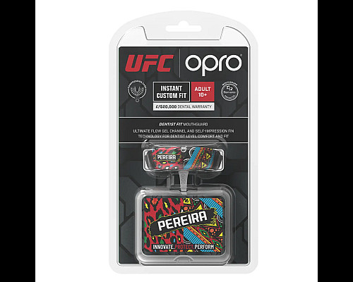 Капа боксерська доросла OPRO UFC Collection Alex Pereira від 11 років, чорна