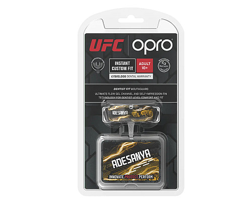 Капа боксерська доросла OPRO UFC Collection Israel Adesanya від 11 років, чорна